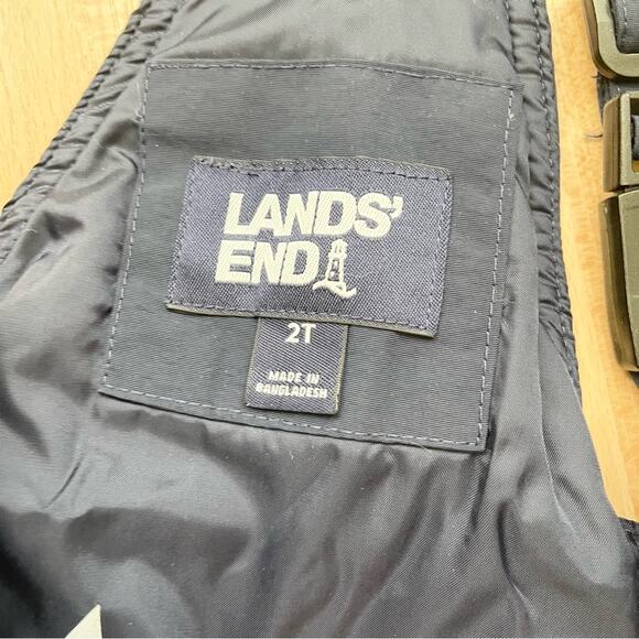 Lands’ End Squall Waterproof Insulated Navy Snow Bib Overalls Pants Kids Size 2T - Picture 6 of 7